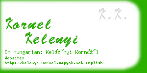 kornel kelenyi business card